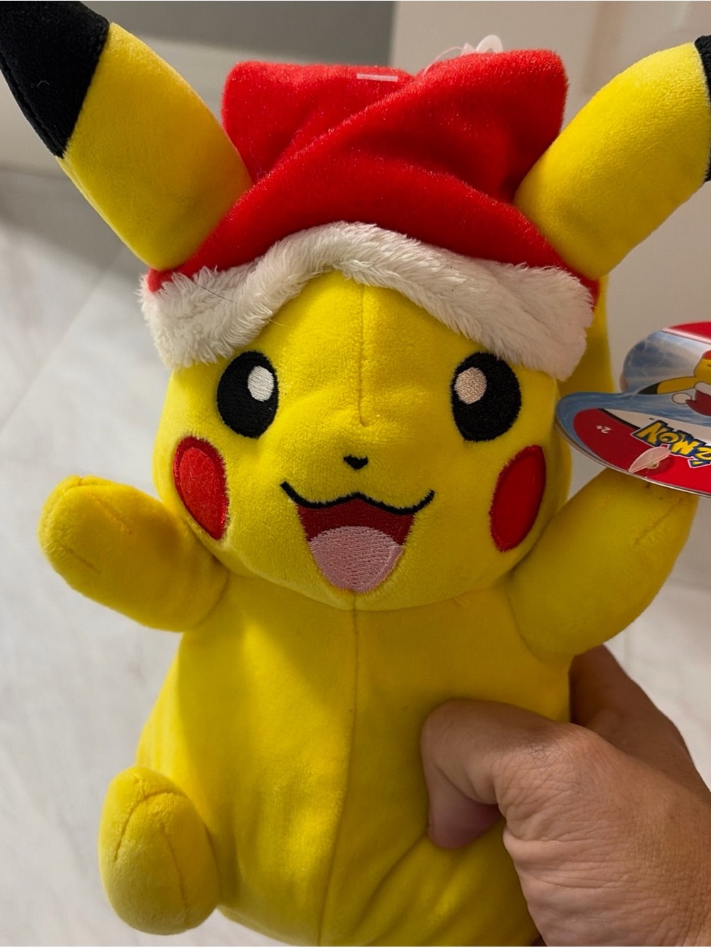 Pokemon Pikachu Plush in Yellow with Red Santa Hat
